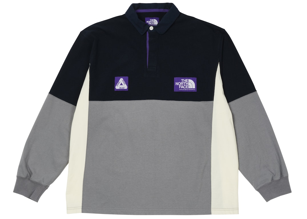 Pre-owned Palace X The North Face Purple Label High Bulky Rugby Shirt Navy