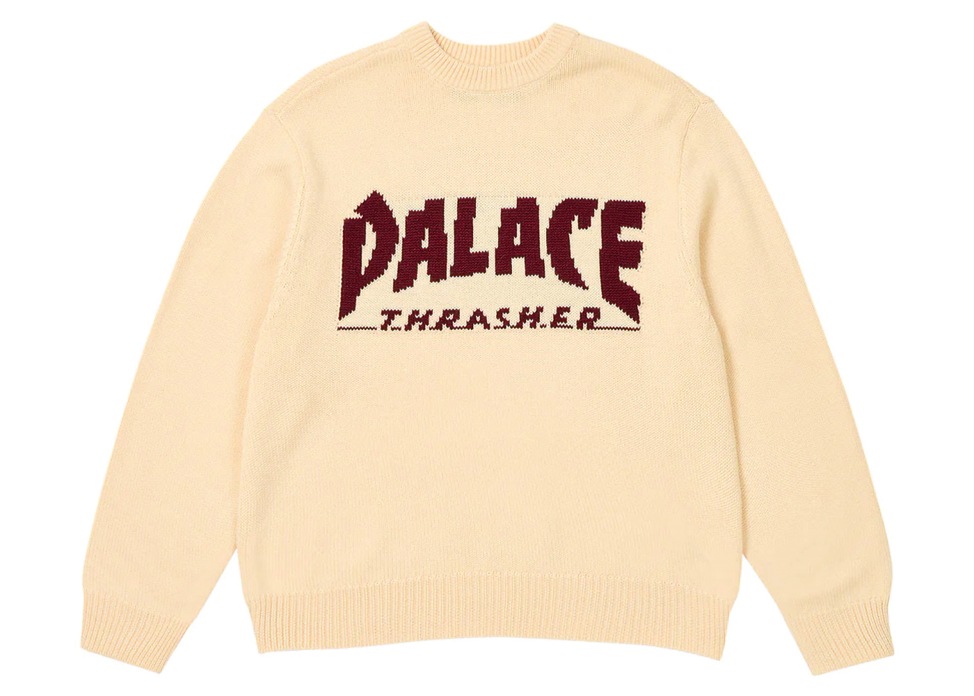 Palace x Thrasher Knit Off White