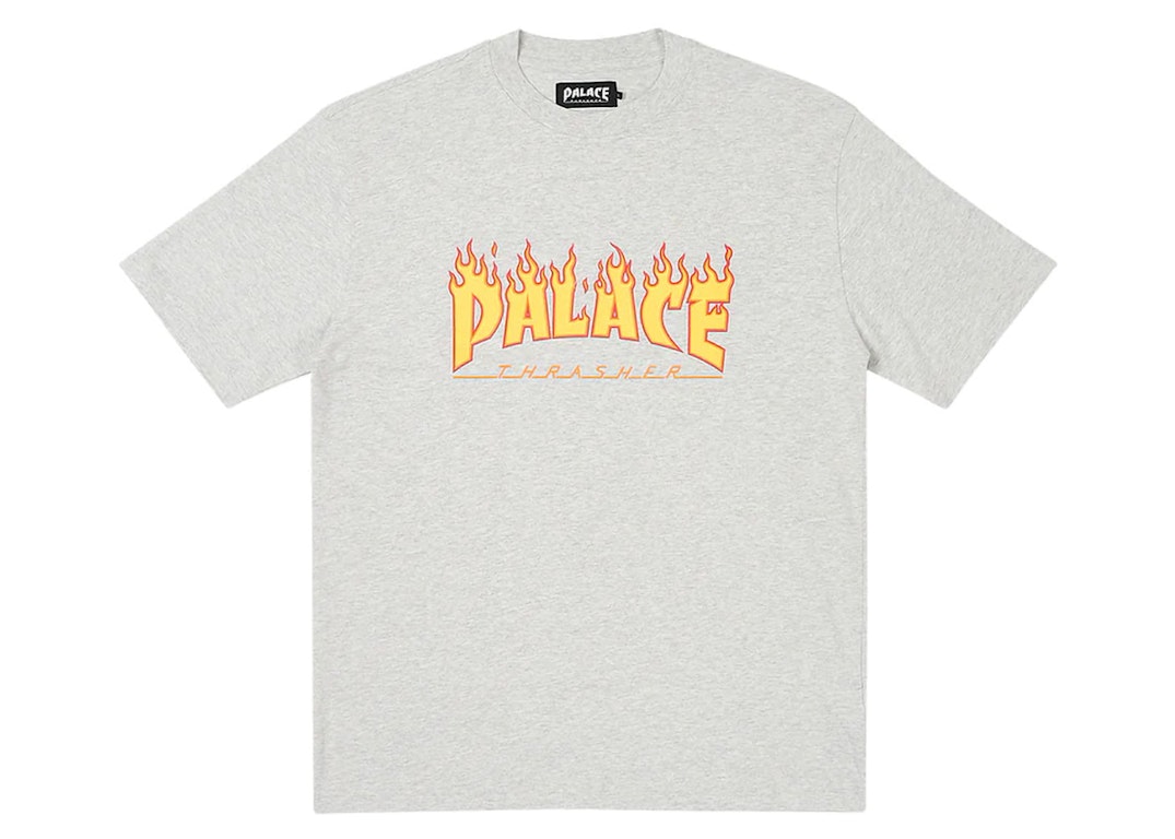 Pre-owned Palace X Thrasher T-shirt Grey Marl