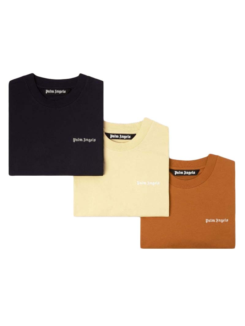 エターナルな魅力【Palm Angels】 Logo T-Shirt - 3 Pack Palm Angels 3-Pack Logo T-Shirt Multicolor Men's - US