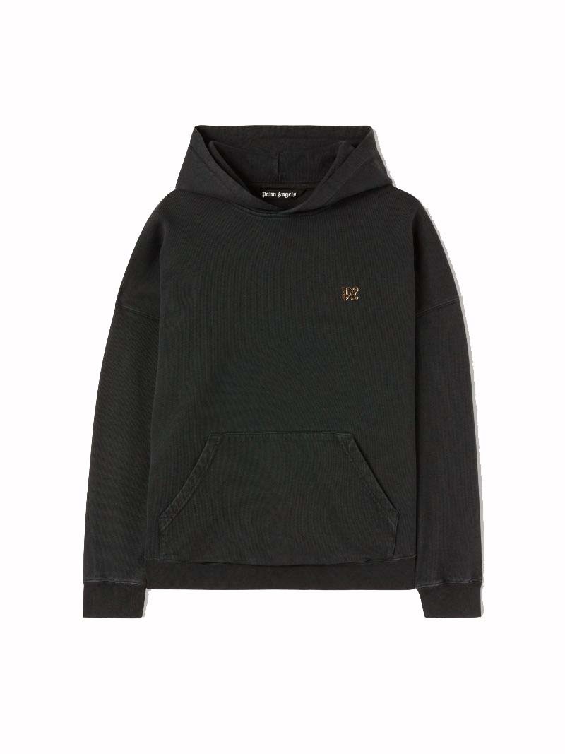 関税込【Palm Angels】FOGGY PA ロゴ フーディー スウェット Palm Angels Back Foggy PA Hoodie Black/White Men's - US