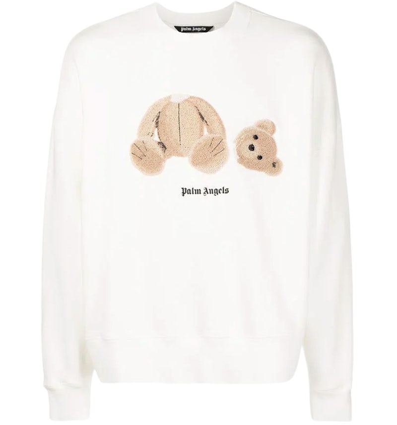 Palm Angels Bear Crewneck Off White/Brown Men's SS22 US