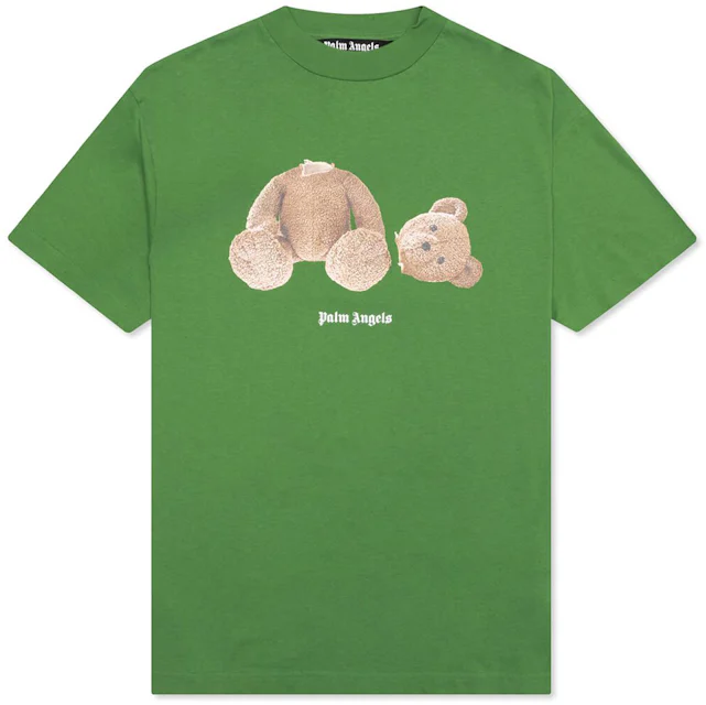 Palm Angels Bear Curved Logo T-Shirt Bright Green Men's - FW21 - US