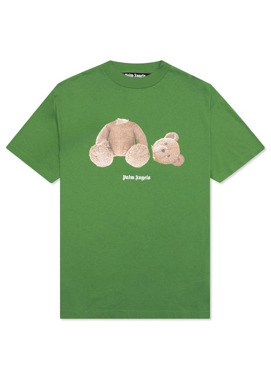 Pre-owned Palm Angels Bear Curved Logo T-shirt Bright Green