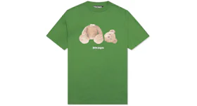 Palm Angels Bear Curved Logo T-Shirt Bright Green