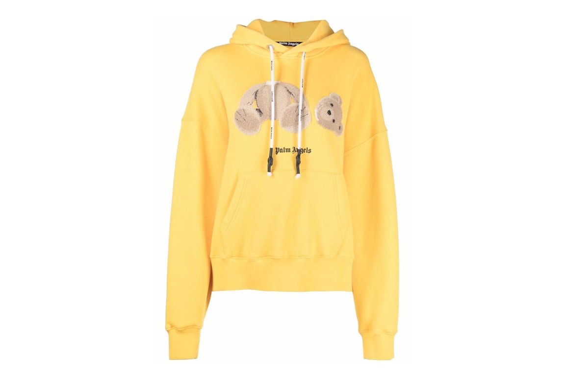 Pre-owned Palm Angels Bear Hoodie Yellow