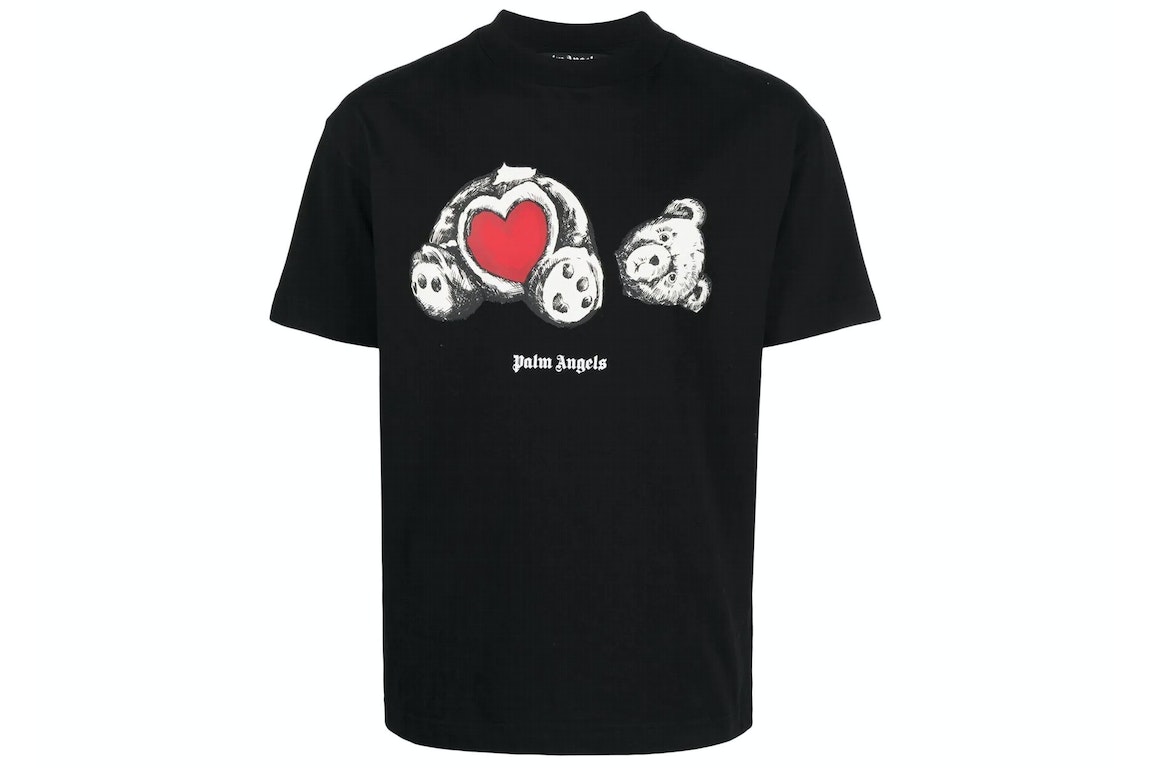 Pre-owned Palm Angels Bear In Love Logo T-shirt Black