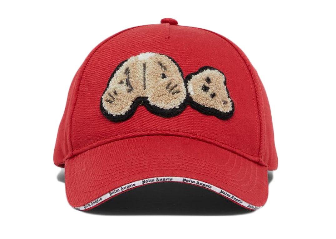 Pre-owned Palm Angels Bear Motif Baseball Cap (ss22) Red
