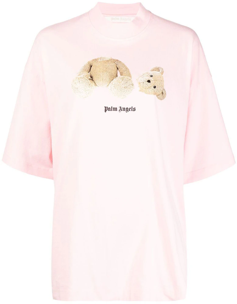 Palm Angels Bear-Print Cotton T-Shirt Light Pink - SS23 - US