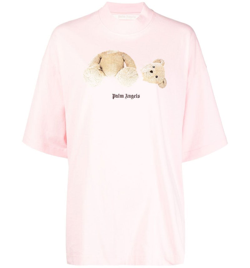 Palm Angels Bear-Print Cotton T-Shirt Light Pink SS23 US