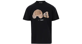Palm Angels Bear Print Sprayed Logo T-shirt Black/Brown