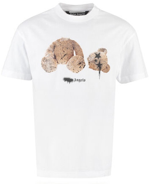 Frigøre Afvise det er alt Palm Angels Bear Print Sprayed Logo T-shirt White/Brown - FW21 Men's - US