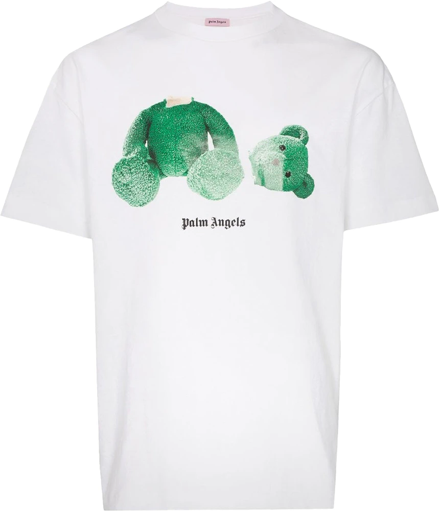 Palm Angels Bear Print T-shirt White/Green Men's - SS21 - US