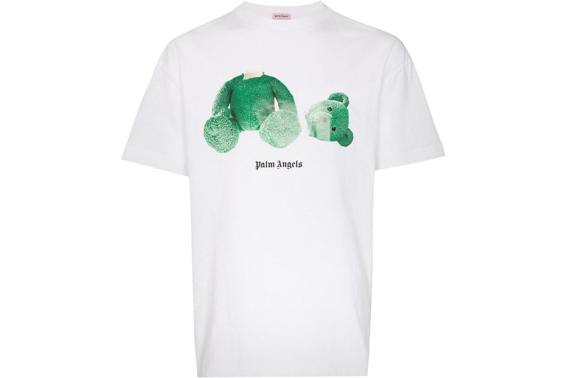 Pre-owned Palm Angels Bear Print T-shirt White/green