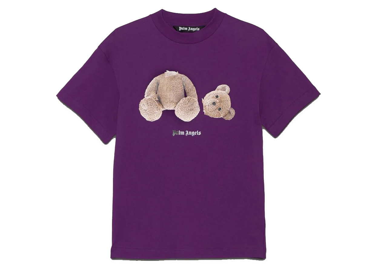 Palm Angels Bear Print T-shirt Purple Men's - FW21 - US