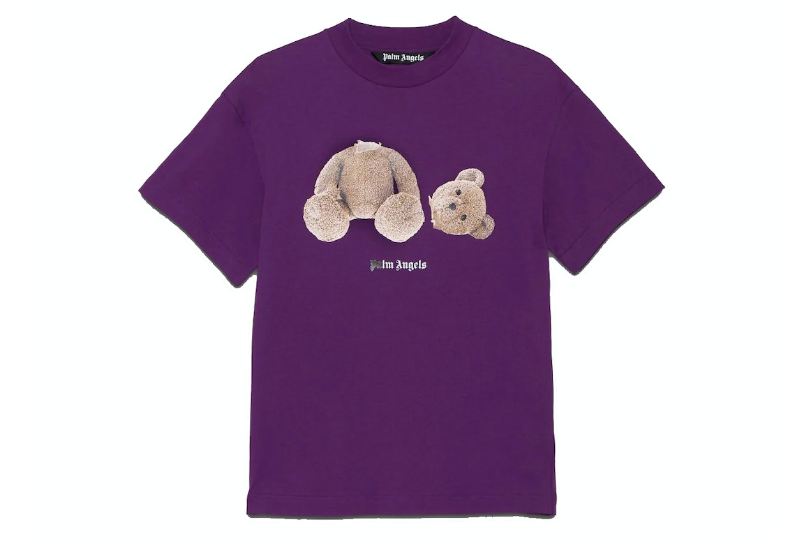Pre-owned Palm Angels Bear Print T-shirt Purple
