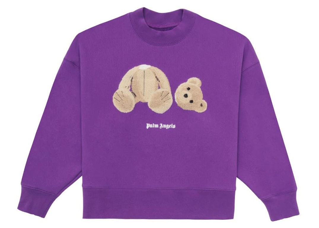 Pre-owned Palm Angels Bear Sweatshirt Purple