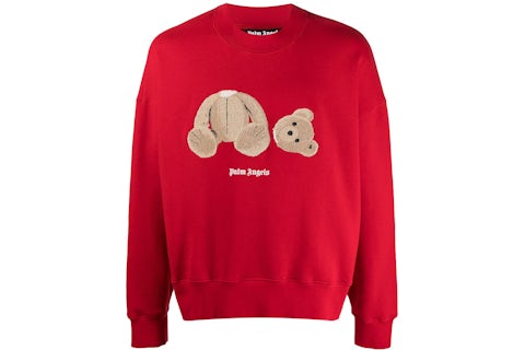 Palm Angels Felpa Orso Rosso Uomo SS21 IT