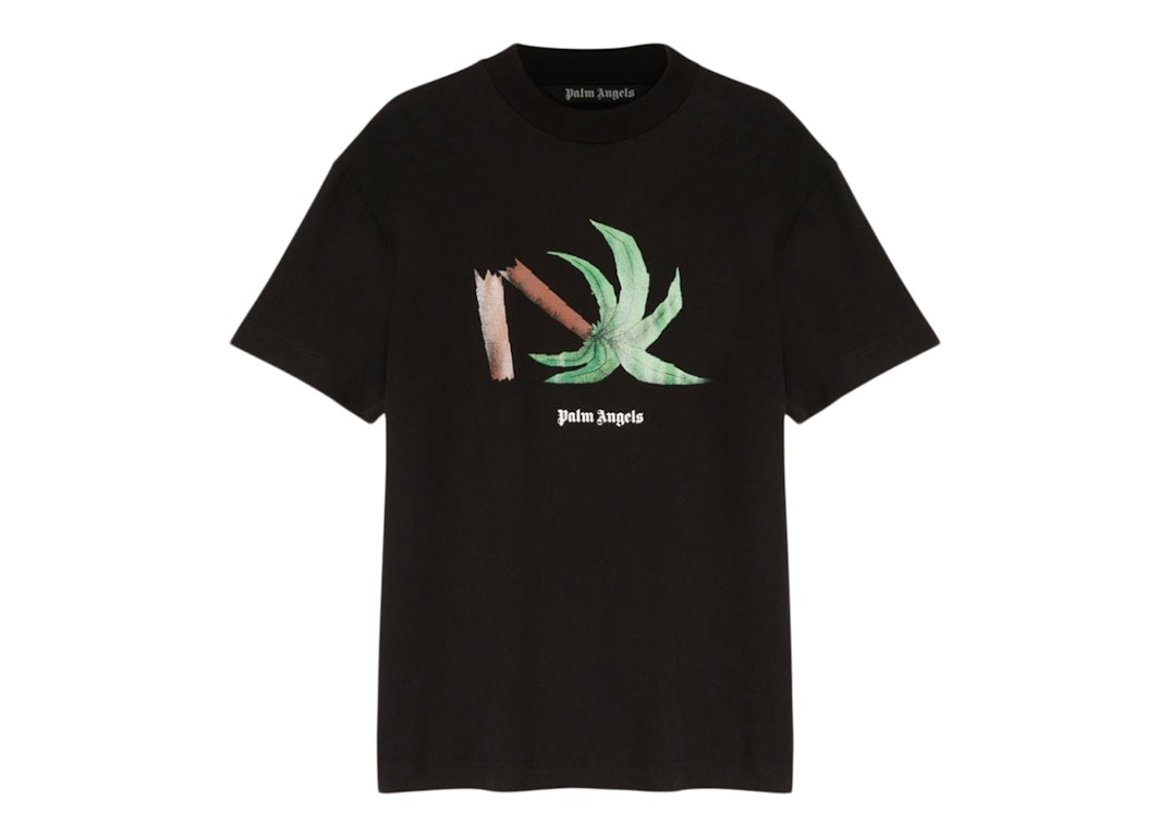 Pre-owned Palm Angels Broken Palm Classic T-shirt Black/green