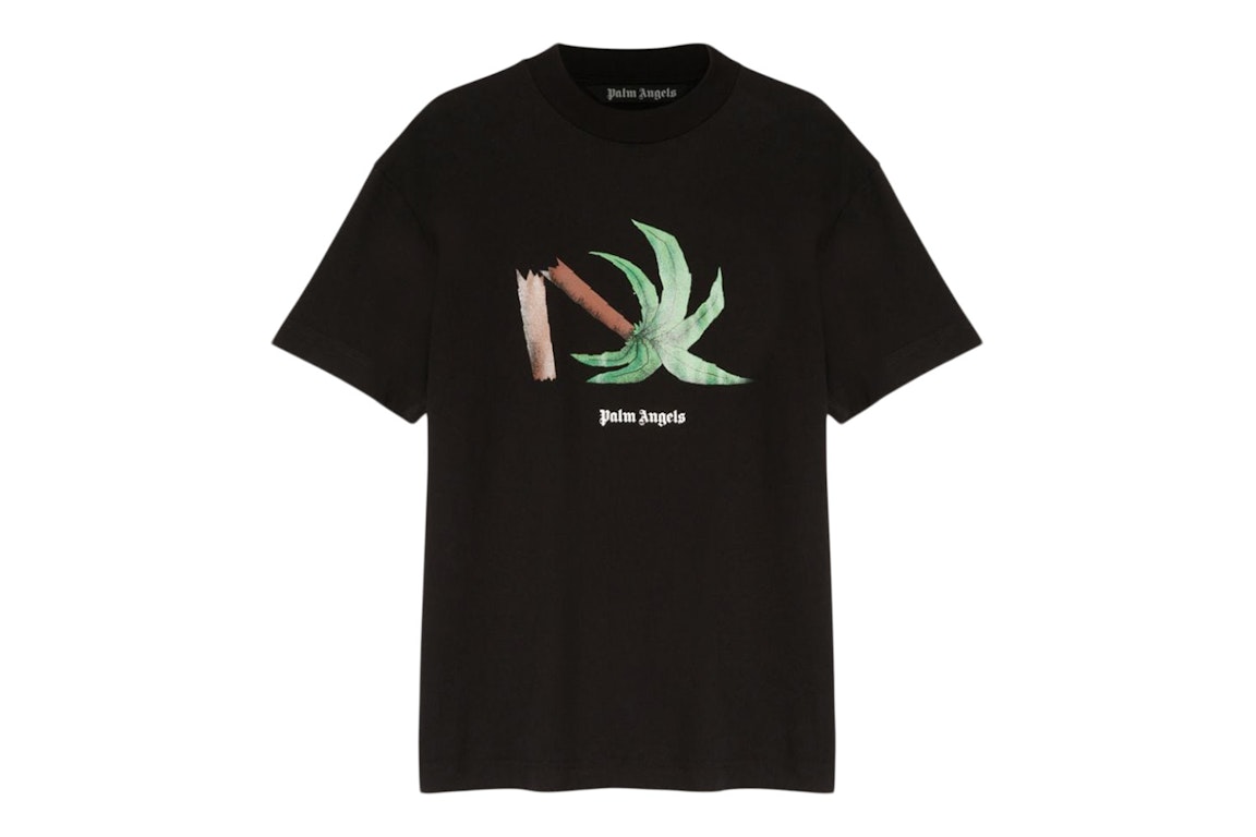 Pre-owned Palm Angels Broken Palm Classic T-shirt Black/green