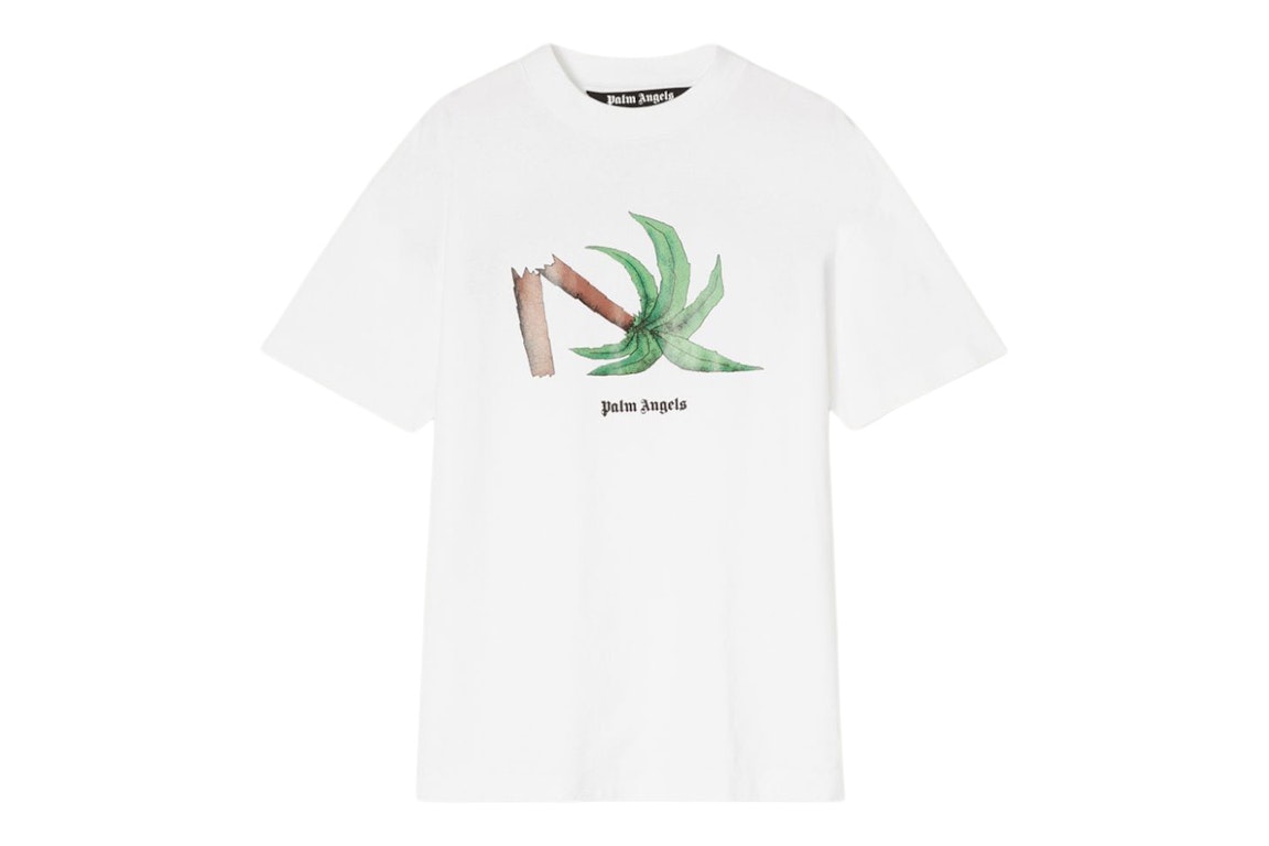 Pre-owned Palm Angels Broken Palm Classic T-shirt White/green