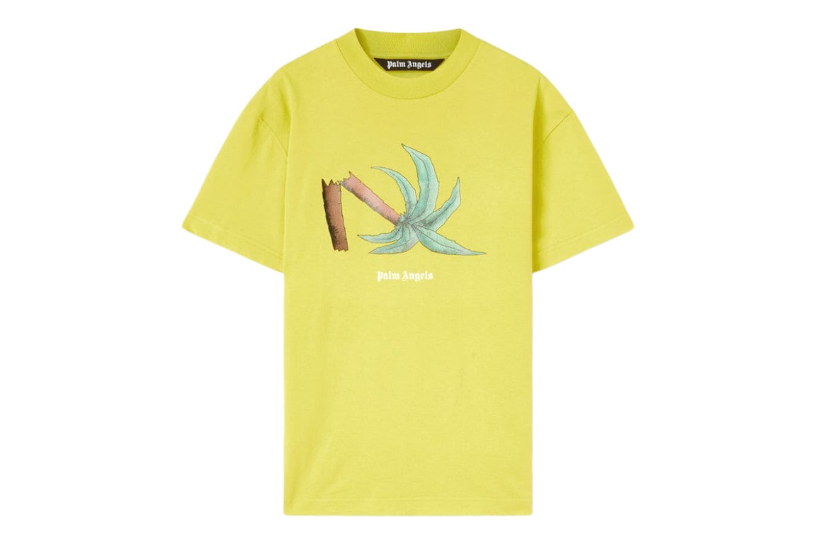 Pre-owned Palm Angels Broken Palm Classic T-shirt Yellow/green