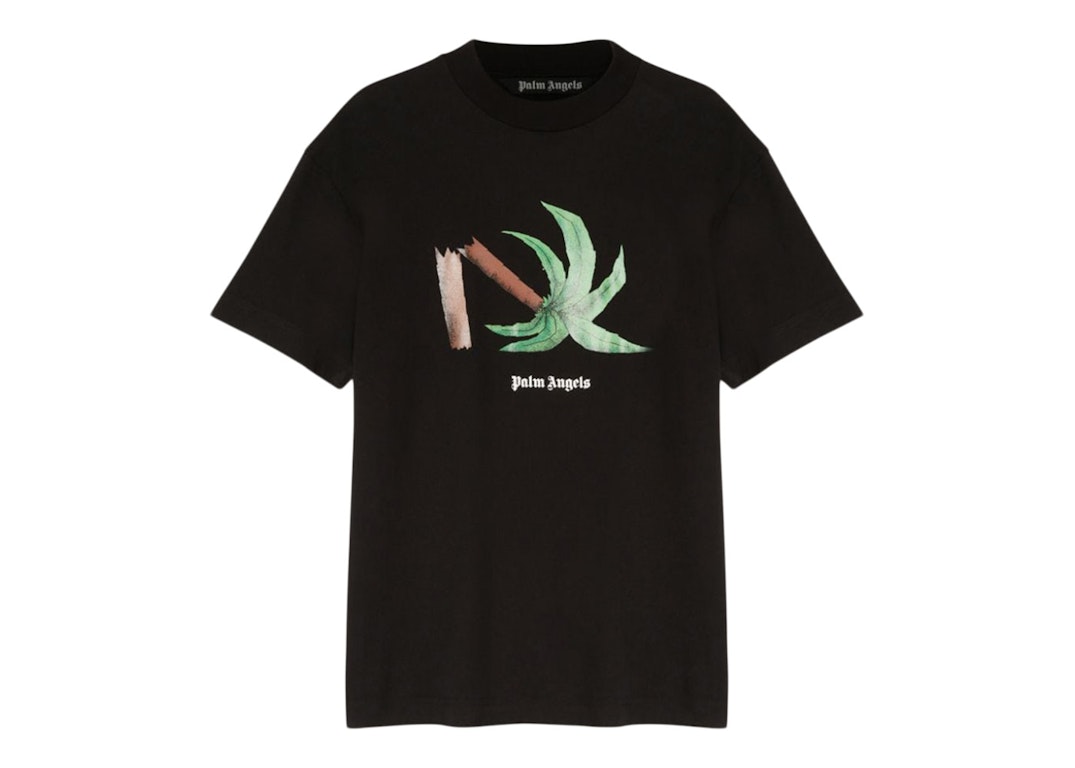 Pre-owned Palm Angels Broken Palm T-shirt Black/green