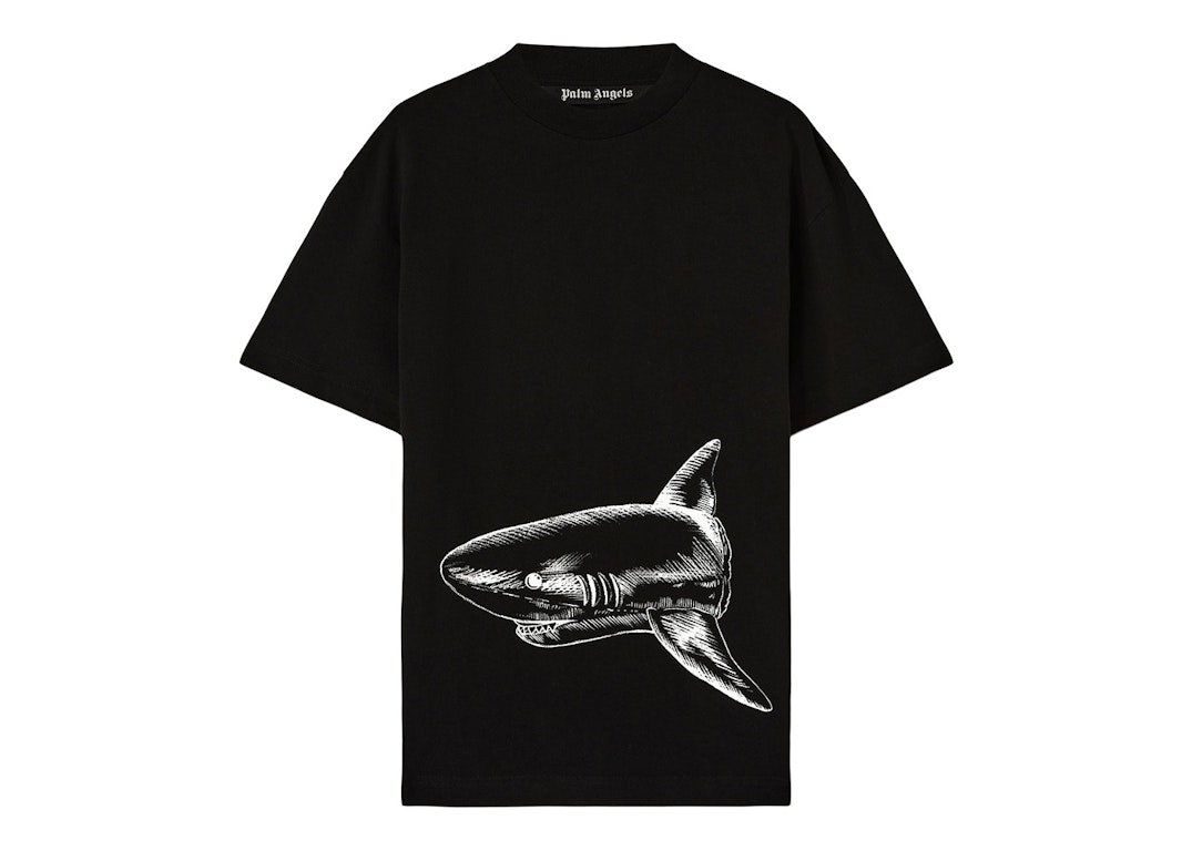Pre-owned Palm Angels Broken Shark Classic T-shirt Black/off White