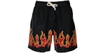Palm Angels Bañador Burning Flames Print Negro/Anaranjado