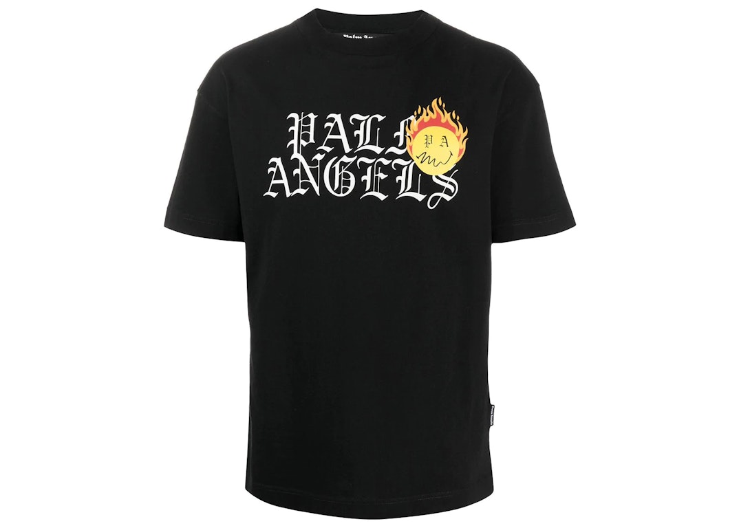 Pre-owned Palm Angels Burning Head Logo Print T-shirt Black