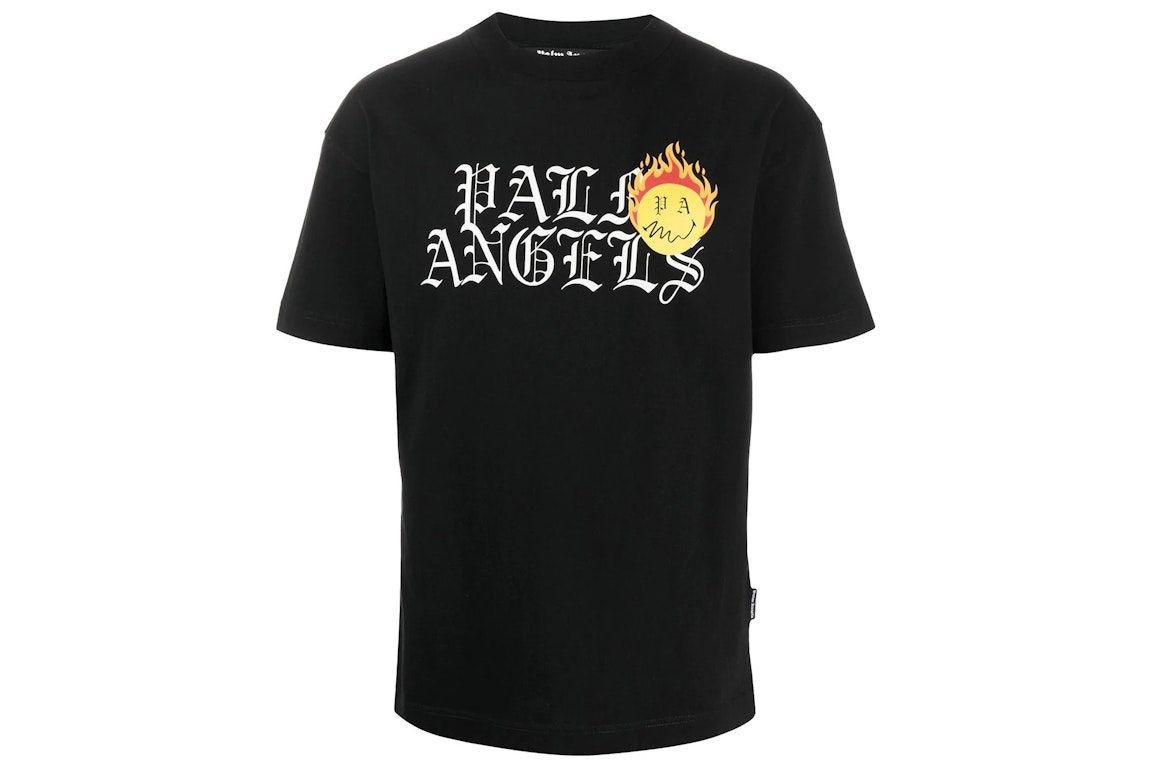 Pre-owned Palm Angels Burning Head Logo Print T-shirt Black