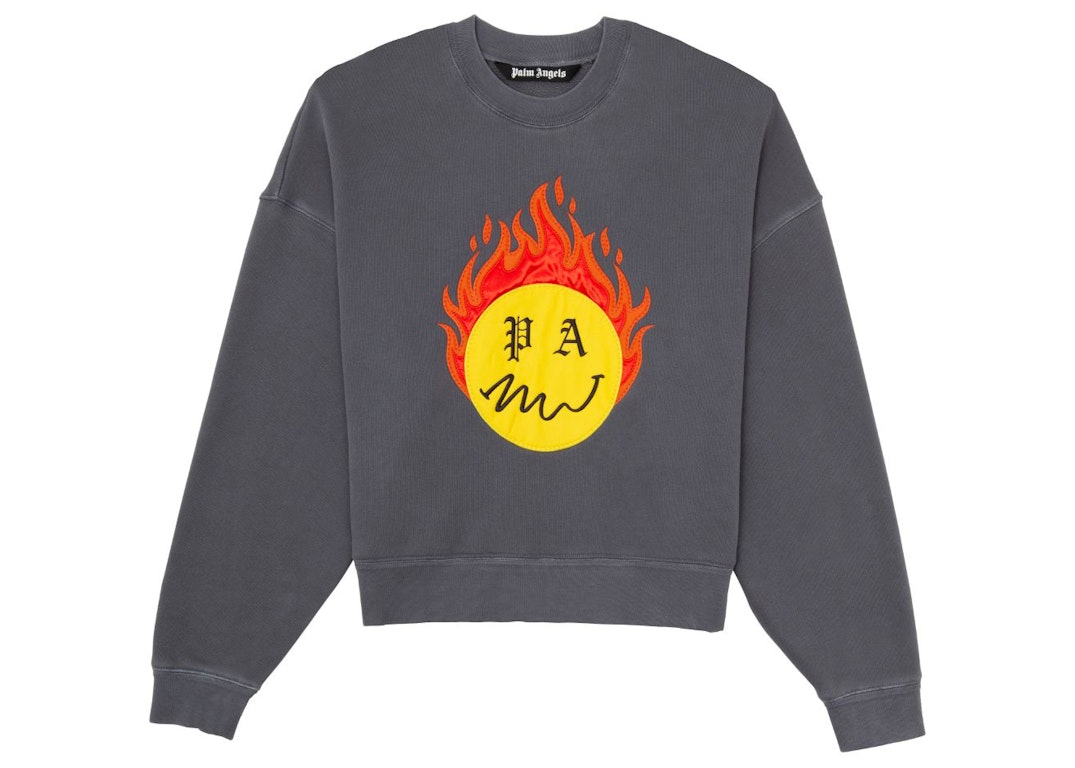 Pre-owned Palm Angels Burning Head Sweatshirt Black