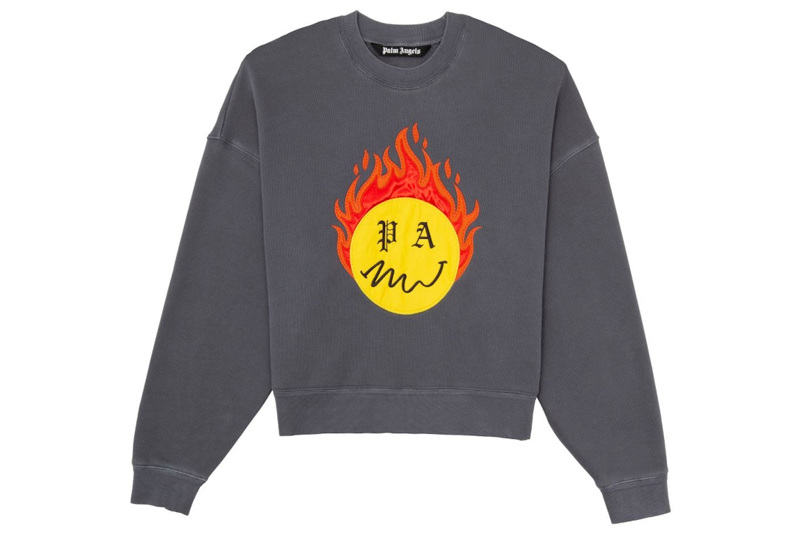Pre-owned Palm Angels Burning Head Sweatshirt Black