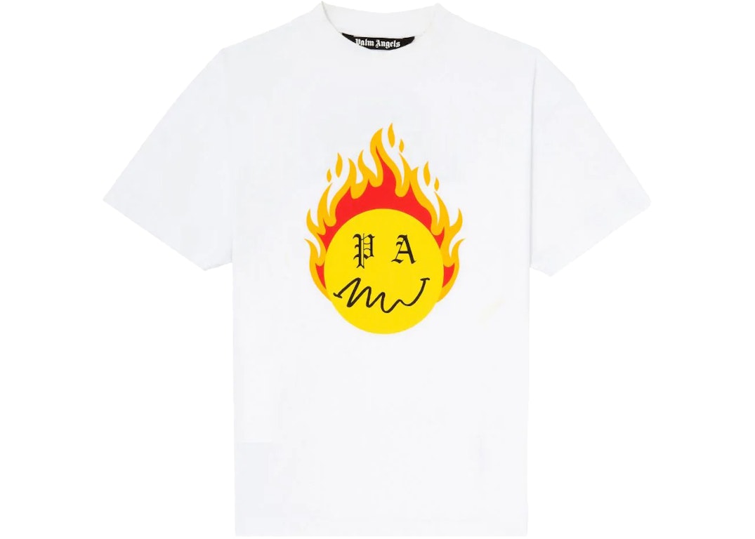 Pre-owned Palm Angels Burning Head T-shirt White