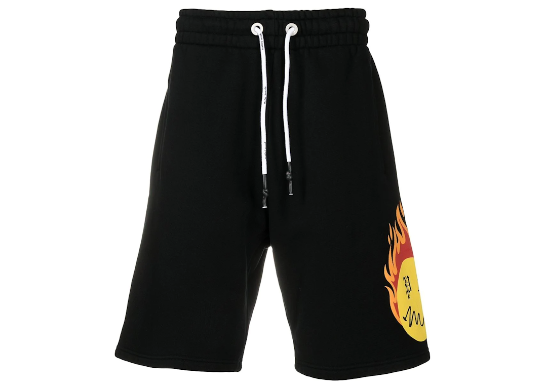 Pre-owned Palm Angels Burning Head Track Shorts Black