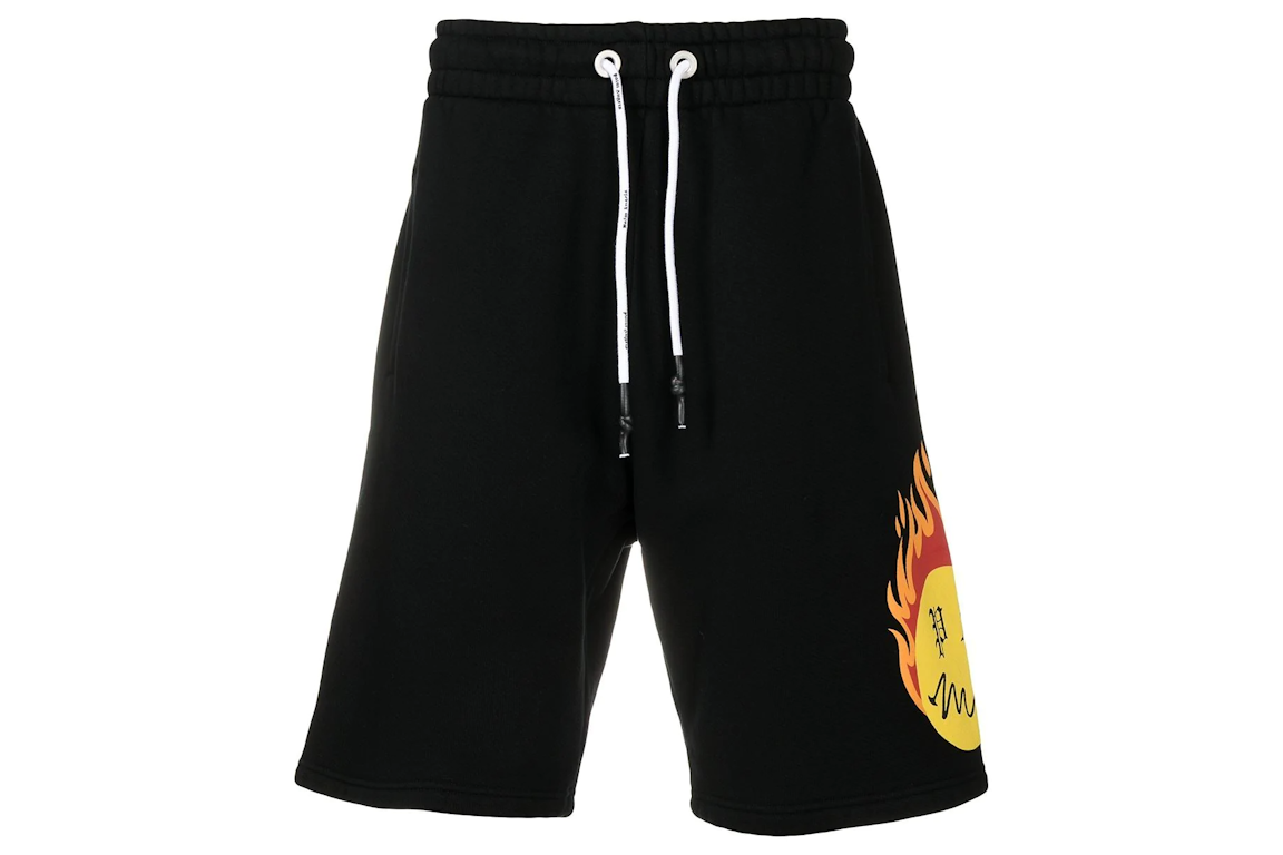 Pre-owned Palm Angels Burning Head Track Shorts Black