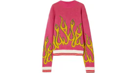 Palm Angels Burning Wool Knit Sweater Fuchsia/Multi