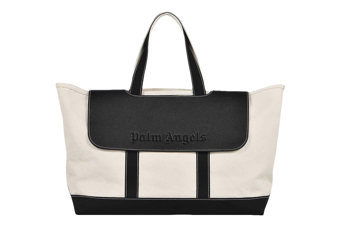 Pre-owned Palm Angels Cabas Bag White/black