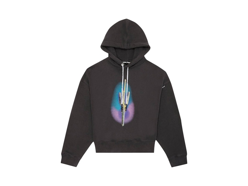 Pre-owned Palm Angels Men's Cactus Hoodie In Black/green In Multi