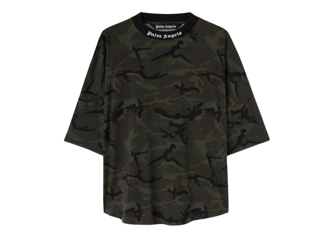 Pre-owned Palm Angels Camo Classic Logo Over T-shirt Military/black