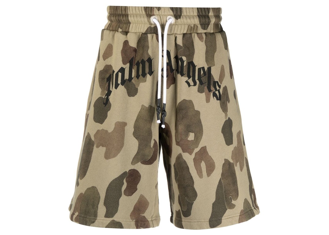 Pre-owned Palm Angels Camouflage Military Pattern Shorts Brown