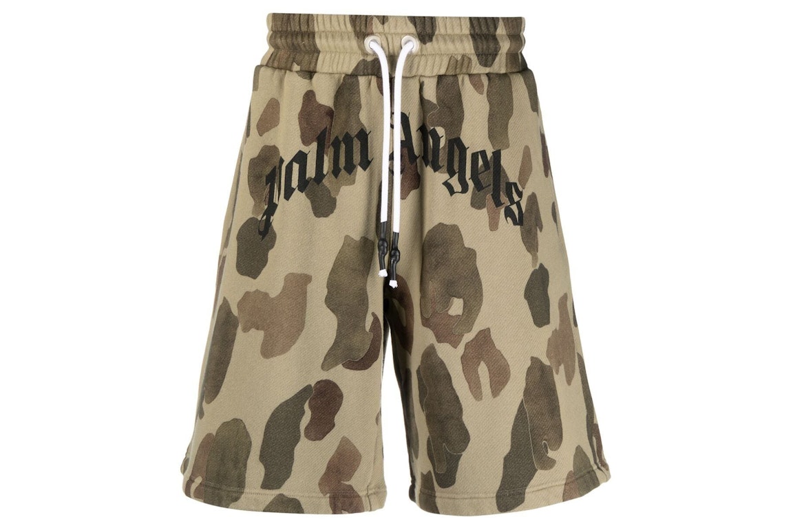 Pre-owned Palm Angels Camouflage Military Pattern Shorts Brown