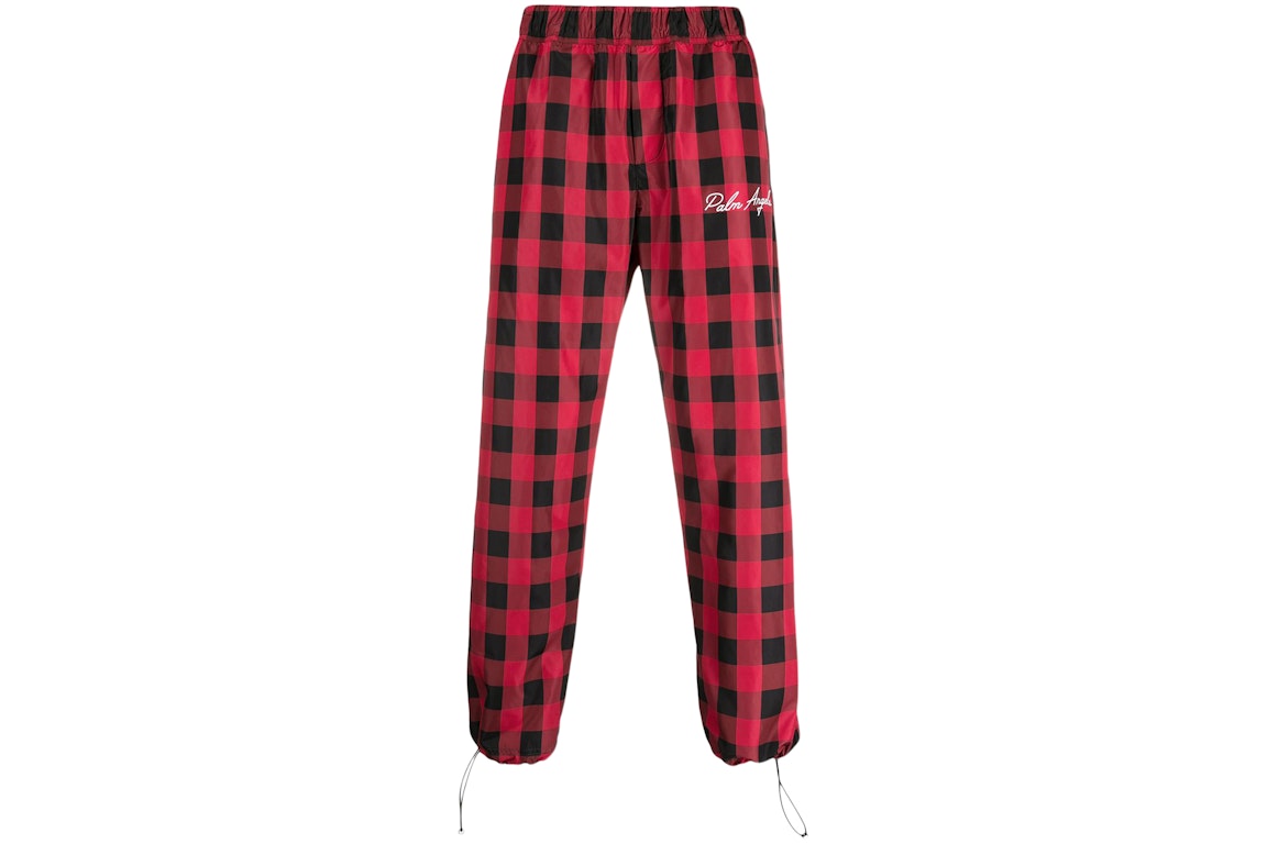 Pre-owned Palm Angels Check Print Track Pants Red/black