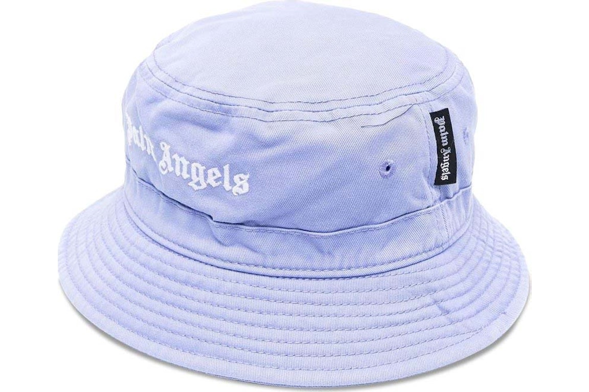 Pre-owned Palm Angels Classic Bucket Hat Lilac/white