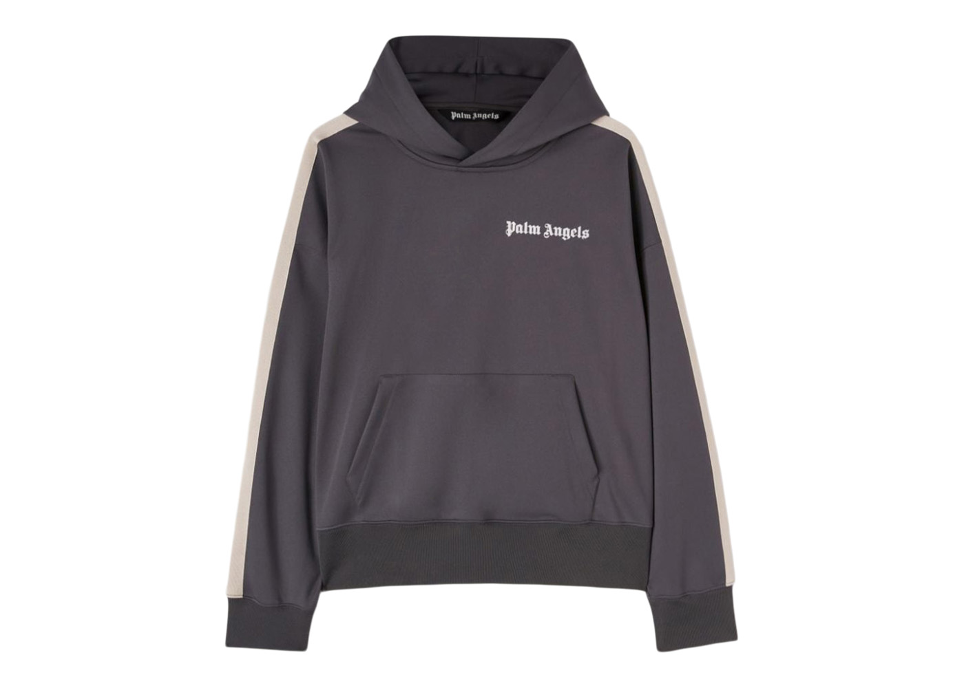 Palm Angels PXP DOUBLE LAYER HOODY MELANGE GREY WHIT