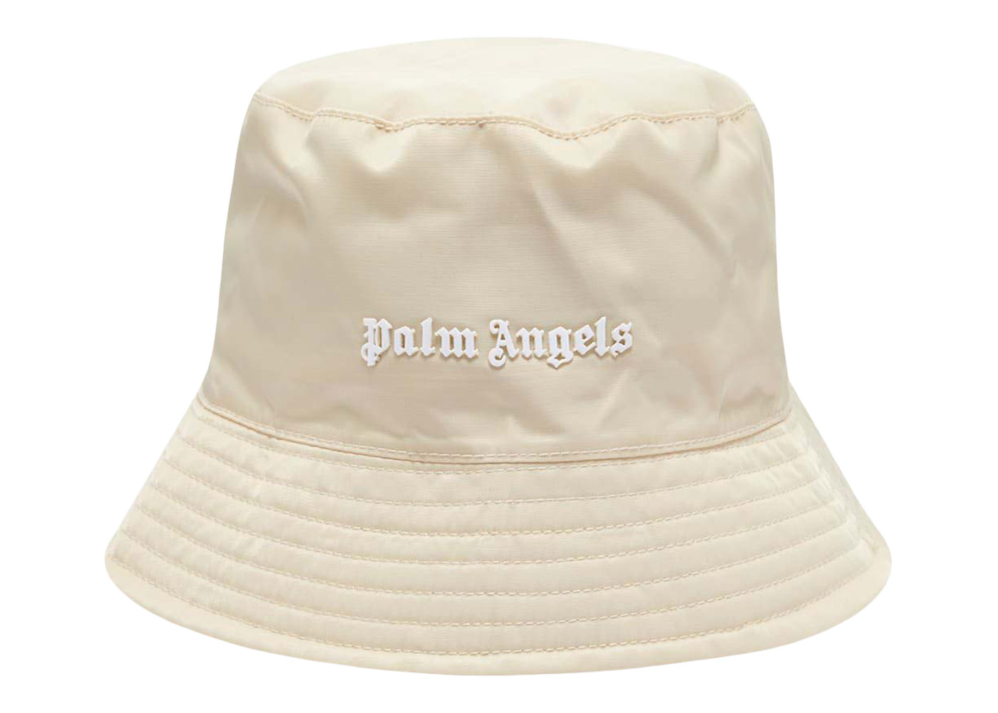 Palm Angels Classic Logo Bucket Hat Beige/White in Polyester - JP