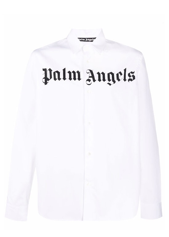 Pre-owned Palm Angels Classic Logo Cotton Poplin Shirt White