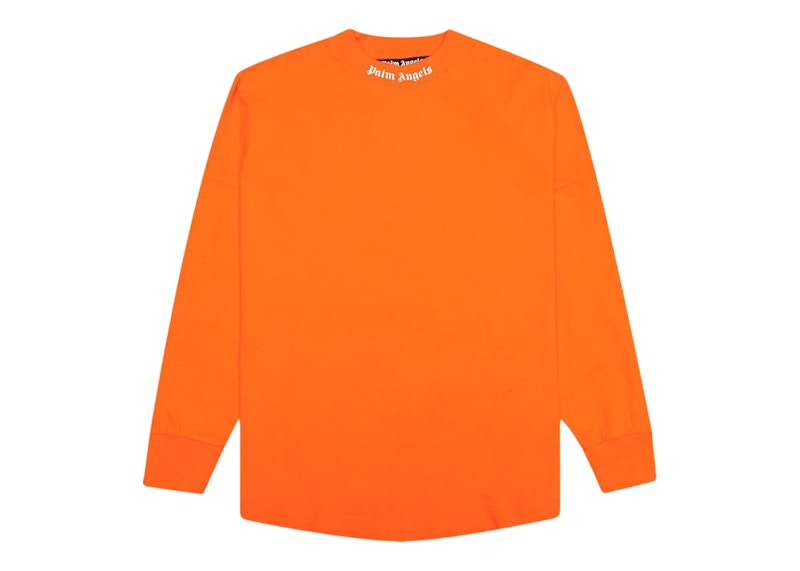 Pre-owned Palm Angels Men's Classic Logo Over Longsleeve T-shirt In Orange
