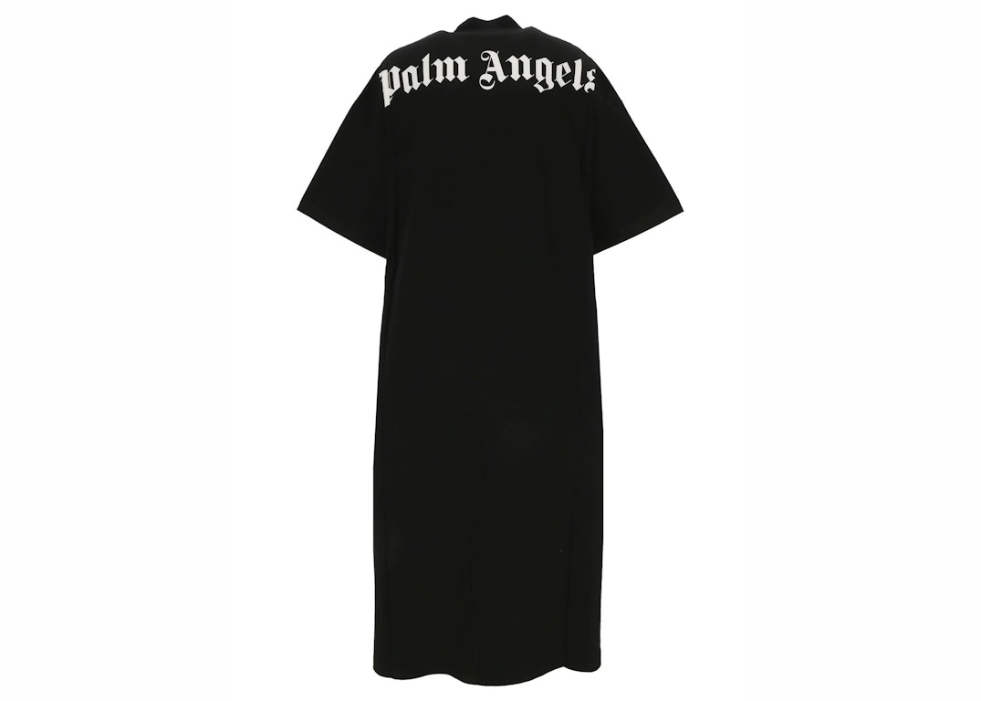 Pre-owned Palm Angels Classic Logo Over Tee Dress Black/white