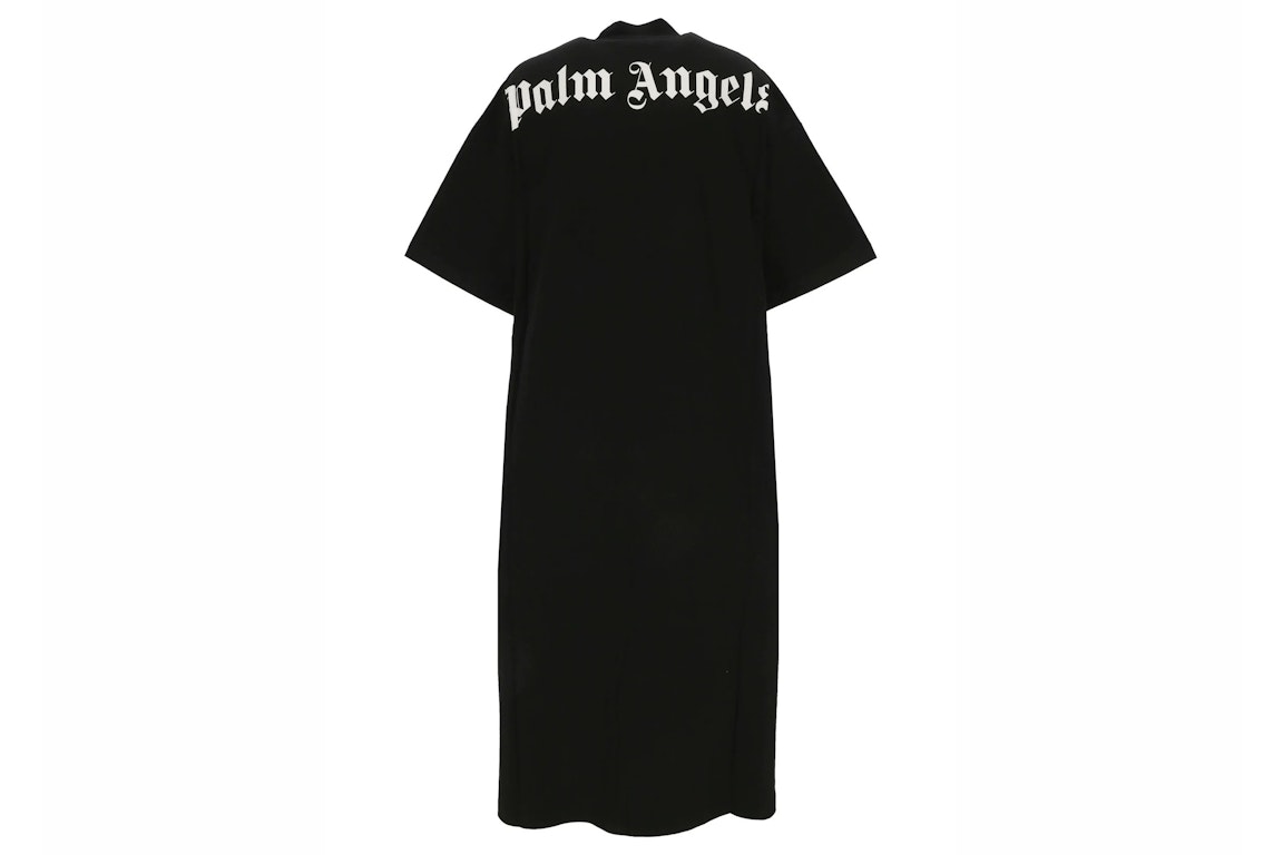 Pre-owned Palm Angels Classic Logo Over Tee Dress Black/white